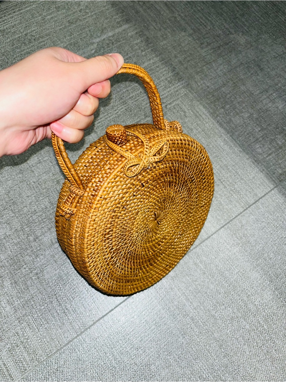 🔥 SUMMER BAG Woven Round Rattan Top-Handle Bag